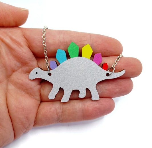 Rainbow Dinosaur Necklace